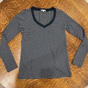 Vince cotton long sleeve v neck